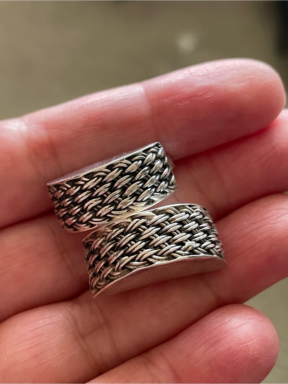 Sterling Silver Woven look earrings